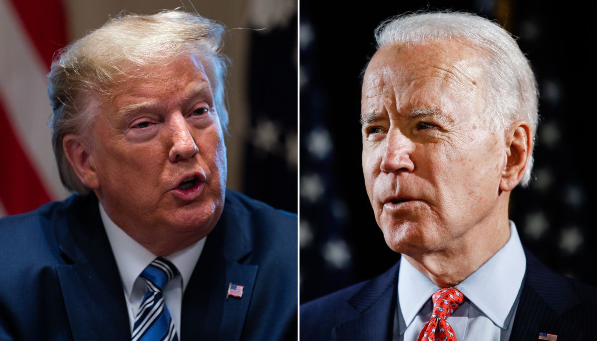 Tổng thống Mỹ Donald Trump và cựu phó tổng thống Joe Biden.