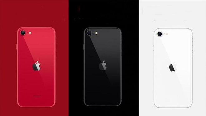 Ba tùy chọn màu của iPhone SE 2020.