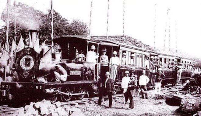 Chuyến xe lửa đầu tiên của tuyến Sài Gòn - Mỹ Tho. (Ảnh tư liệu)