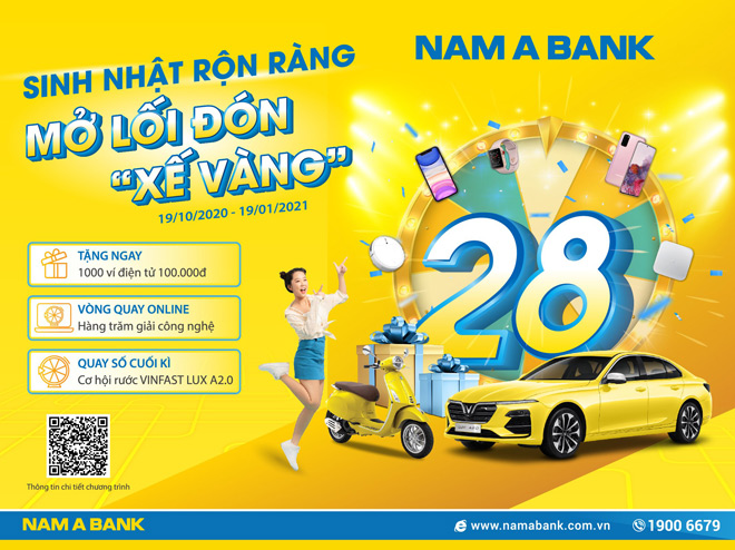 Rước “xế vàng” cùng ngàn ưu đãi mừng sinh nhật Nam A Bank - 1