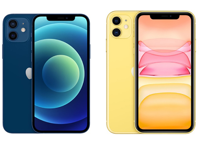 iPhone 12 và iPhone 11 (phải).