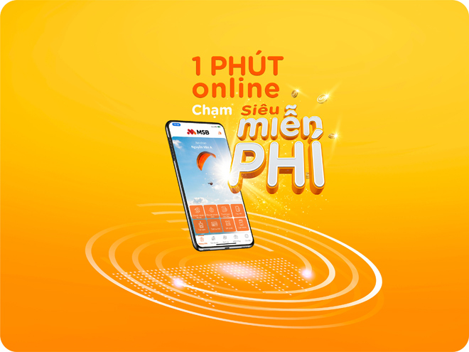 MSB áp dụng mở tài khoản hoàn toàn trực tuyến chỉ trong 1 phút với đầy đủ tính năng như mở tài khoản tại quầy