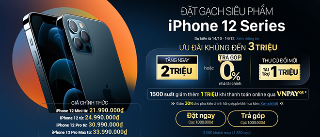 iPhone 12 đã cho phép đặt trước.