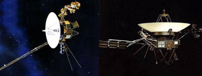 Hai tàu vũ trụ Voyager 1 và Voyager 2.