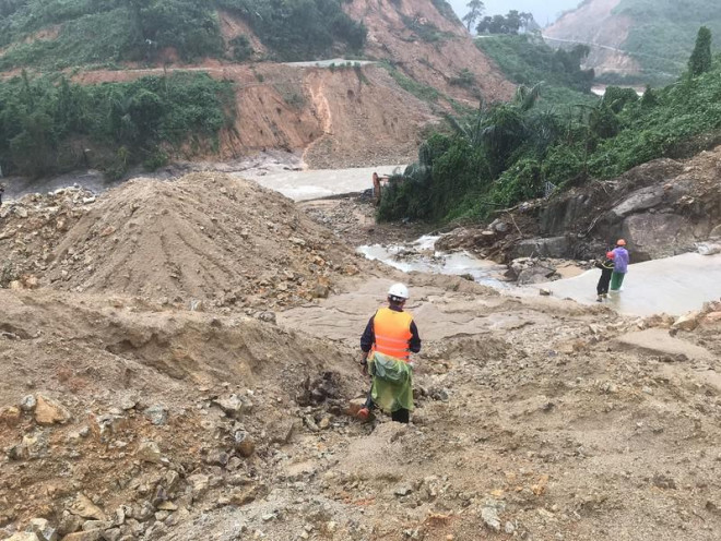 Thủy điện Rào Trăng 3, nơi xảy ra vụ sạt lở làm 17 công nhân mất tích. Ảnh: TRẦN HỒNG