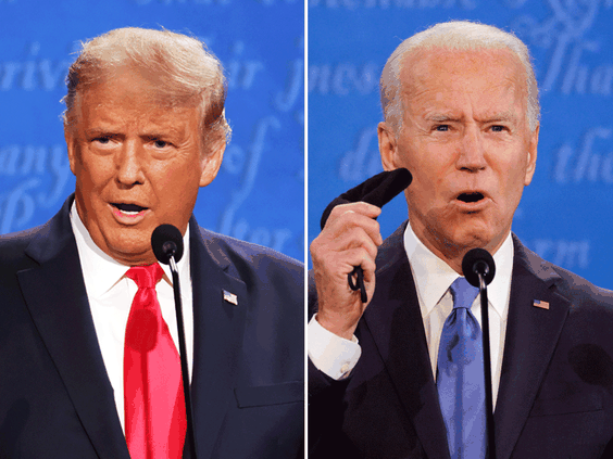 Ông Trump tỏ ra kiềm chế hơn ở phần đầu cuộc tranh luận với ông Biden.