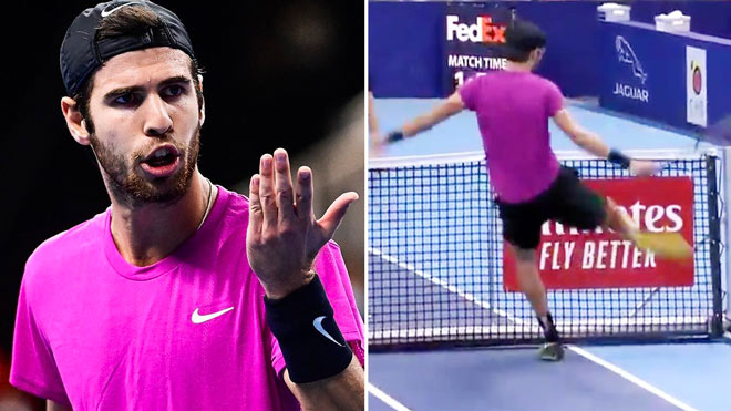 Khachanov có hành động hỗn xược với trọng tài chính, nhưng được bỏ qua