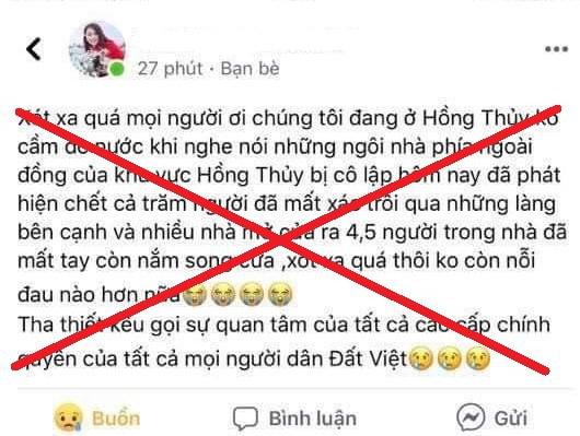 Còn nguyễn Thị Hồng A. sao chép, đăng tải sai sự thật gây hoang mang