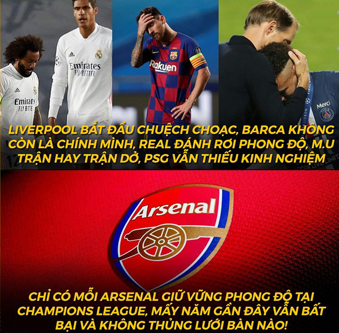 Dù các đội bóng khác phong độ phập phù thì Arsenal vẫn giữ vững phong độ tại cúp C1.