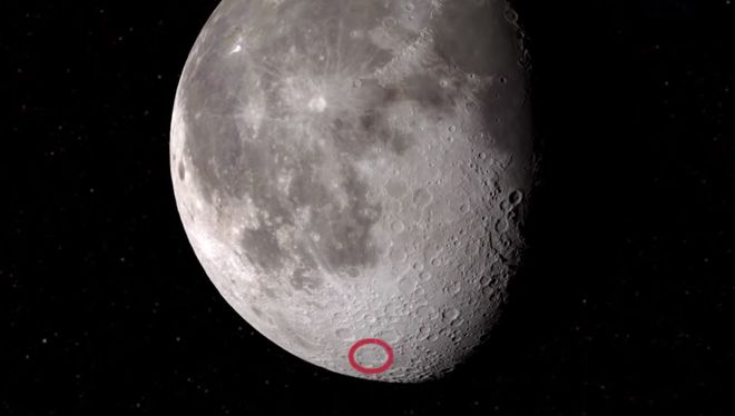 Khu vực tìm thấy nước trên Mặt Trăng.