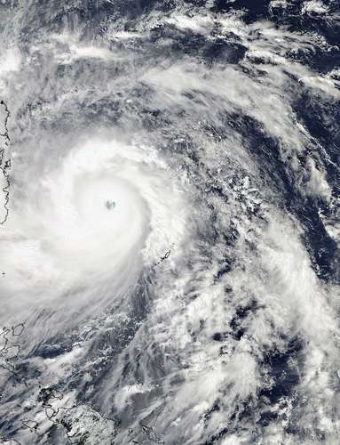 Ảnh vệ tinh chụp siêu bão Hải Yến vào ngày 7.11.2013.