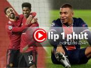 Bóng đá - MU &quot;lên đỉnh&quot; ở cúp C1, Rashford đẳng cấp có hơn Mbappe? (Clip 1 phút Bóng đá 24H)