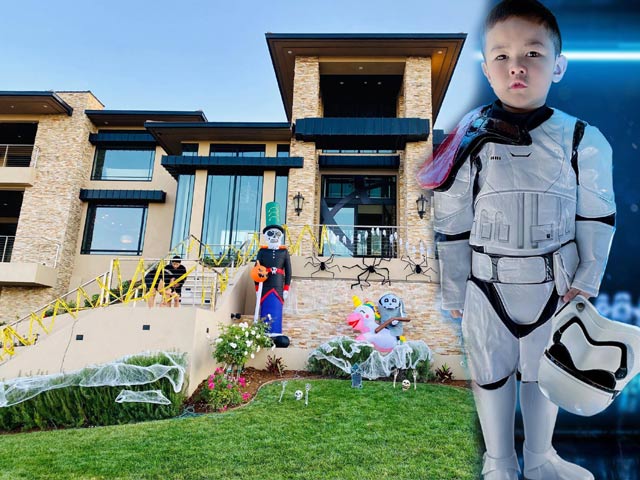 Con trai Đan Trường cùng mẹ trang trí "siêu biệt thự" đón Halloween
