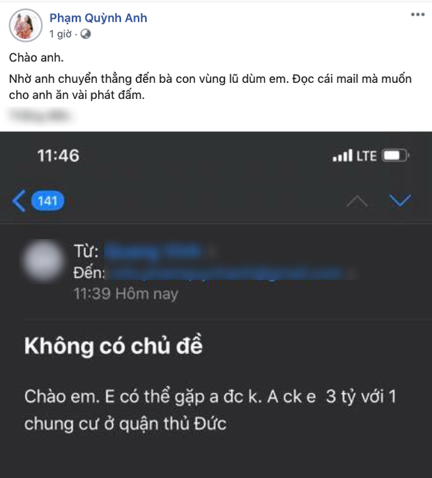 Màn đáp trả đanh thép của Phạm Quỳnh Anh trước tin nhắn gạ gẫm nhạy cảm