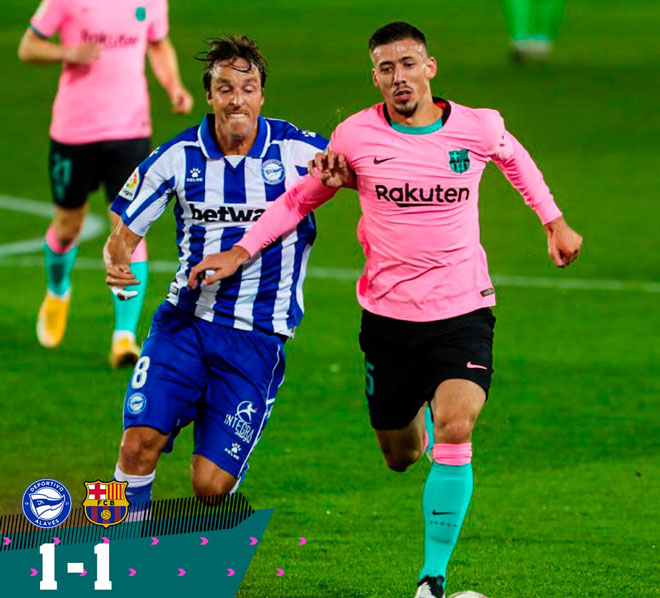 Barcelona chỉ có được 1 điểm trước Alaves