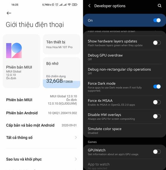 Kích hoạt Dark mode (chế độ tối) trên Android. Ảnh: MINH HOÀNG