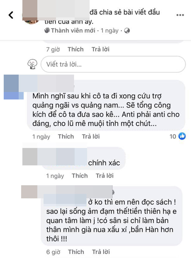 Những bình luận xúc phạm, kêu gọi "anti phải anti cho đáng" đối với hoạt động từ thiện của Thủy Tiên