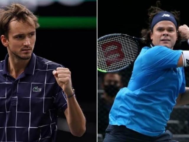 Video tennis Medvedev - Raonic: "Hat-trick" rực rỡ, lần đầu vào chung kết Paris Masters