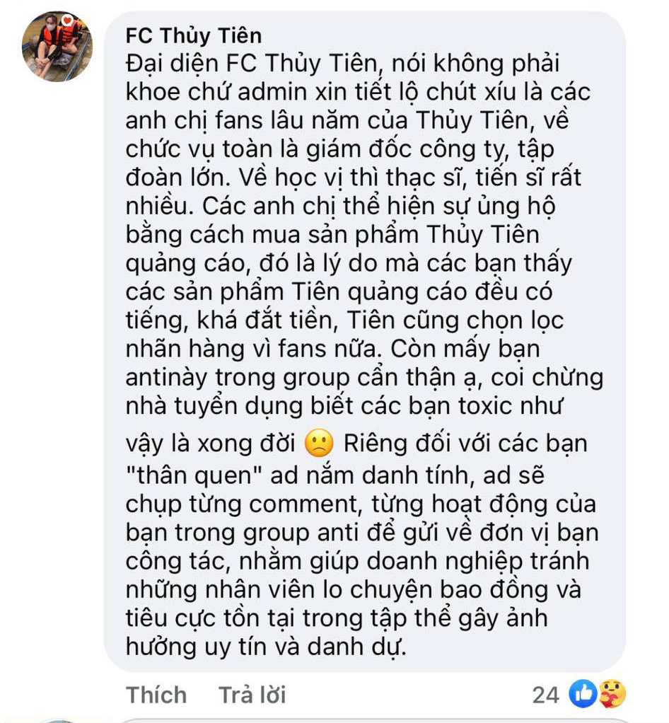 FC Thủy Tiên bức xúc khi thần tượng bị anti-fan tấn công