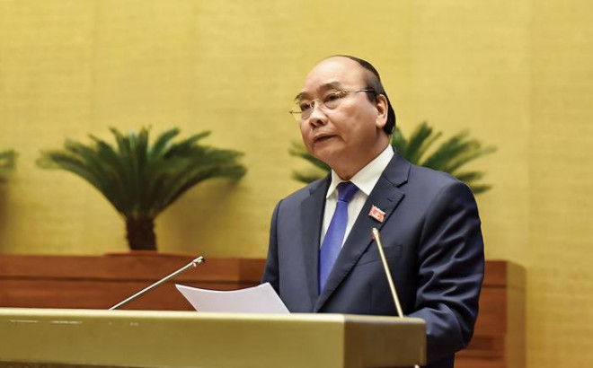 Thủ tướng Nguyễn Xuân Phúc trả lời chất vấn các đại biểu quốc hội. Ảnh: TTX VN