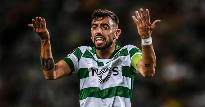 Bruno Fernandes từng đeo băng thủ quân Sporting Lisbon