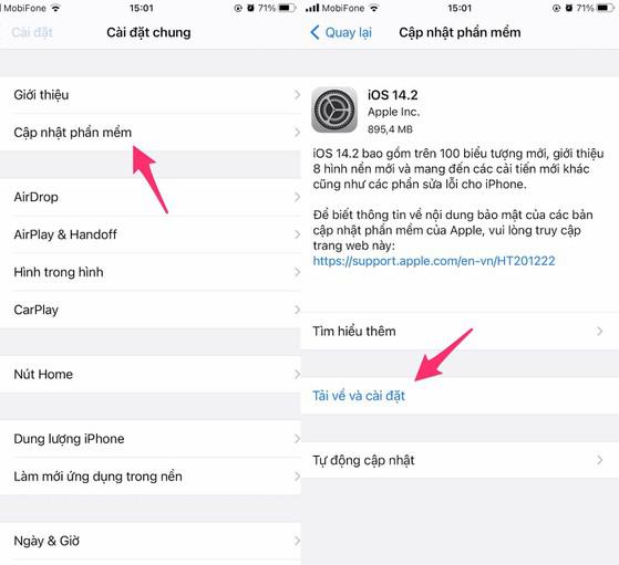 Cập nhật iOS để khắc phục sự cố. Ảnh: MINH HOÀNG