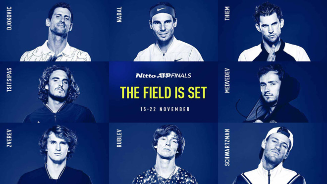8 tay vợt xuất sắc nhất năm tham dự giải ATP Finals 2020