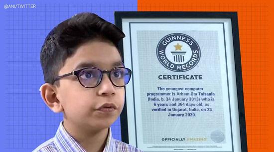 Tổ chức Kỷ lục Guinness Thế giới cho biết Talsania đã phá kỷ lục vào ngày 23/1/2020, một ngày trước sinh nhật lần thứ 7 của mình. Ảnh: ANI.