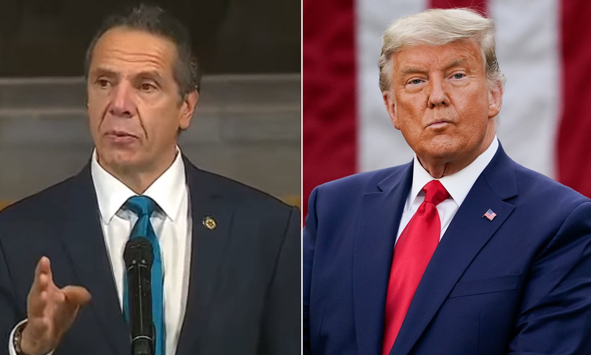 Thống đốc bang New York, Andrew Cuomo (trái) là người có mối quan hệ căng thẳng với ông Trump.