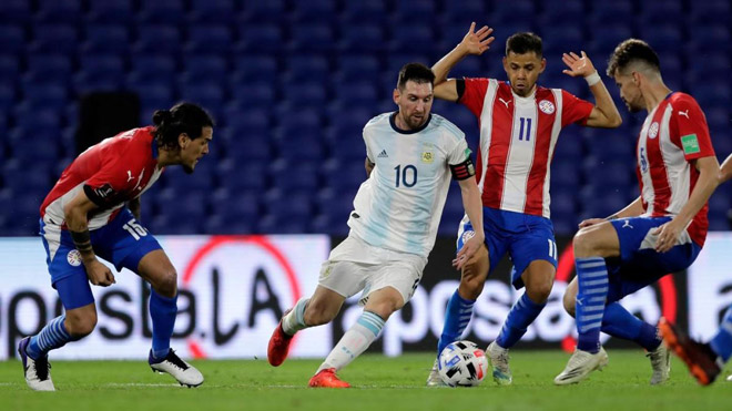 Messi không ghi được bàn nào trong trận đấu với Paraguay