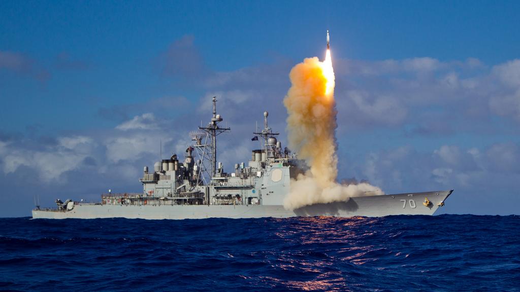 Tên lửa trang trị trên tàu khu trục của Mỹ đánh chặn thành công tên lửa đạn đạo xuyên lục địa trong một cuộc thử nghiệm (ảnh: SCMP)