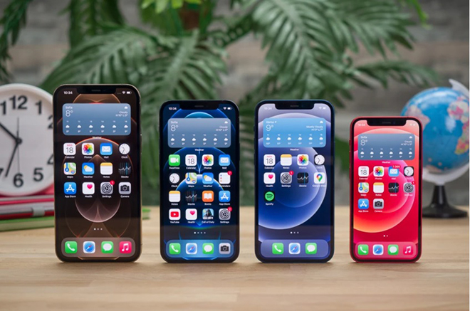 Bộ tứ iPhone 12 Pro Max, iPhone 12 Pro, iPhone 12 và iPhone 12 Mini.
