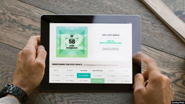 Bạn cũng có thể thử trình độ tiếng Anh của mình miễn phí nhé. Ảnh: EFSET online test.