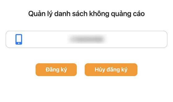 Nhập vào số điện thoại không muốn nhận tin nhắn quảng cáo. Ảnh: MINH HOÀNG