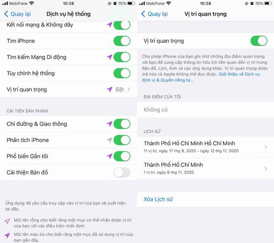 Xem lại toàn bộ vị trí đã đi qua trên iPhone.