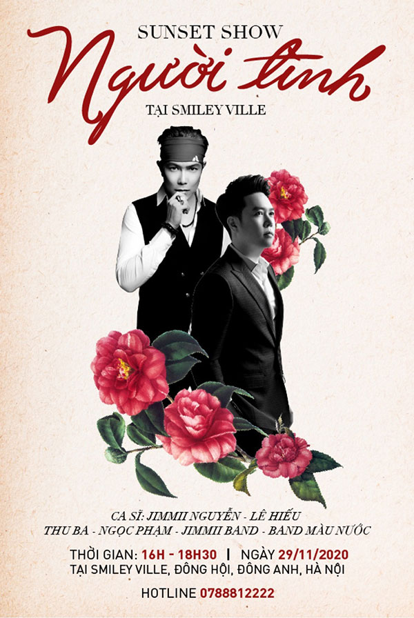 Poster chính thức của Sunset show “Người tình” - Jimmii Nguyễn &amp; Lê Hiếu ngày 29/11