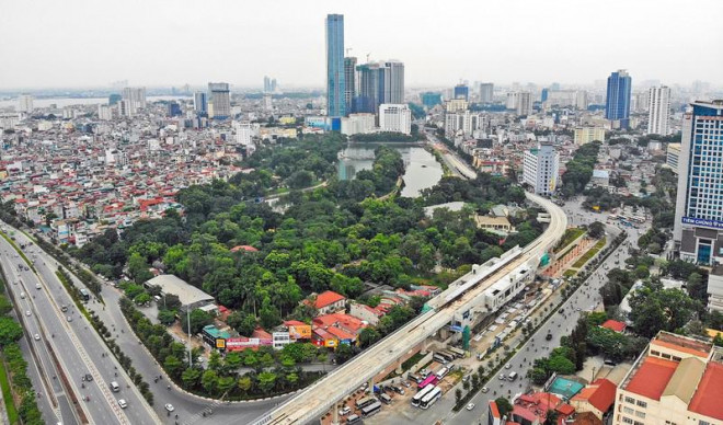 Dự án đường sắt đô thị Nhổn - ga Hà Nội. Ảnh: FB Ban Quản lý Đường sắt đô thị Hà Nội