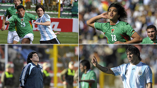 "Cậu bé vàng" là&nbsp;HLV ĐT Argentina khi họ thua 1-6 trước&nbsp;ĐT Bolivia tại vòng loại World Cup 2010