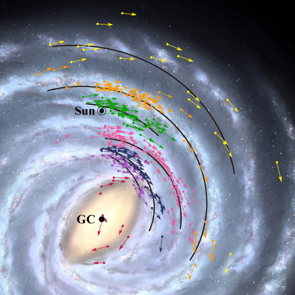 Bản đồ thiên hà mới cho thấy Trái Đất gần lỗ đen quái vật ở trung tâm Milky Way hơn tưởng tượng - Ảnh: NAOJ