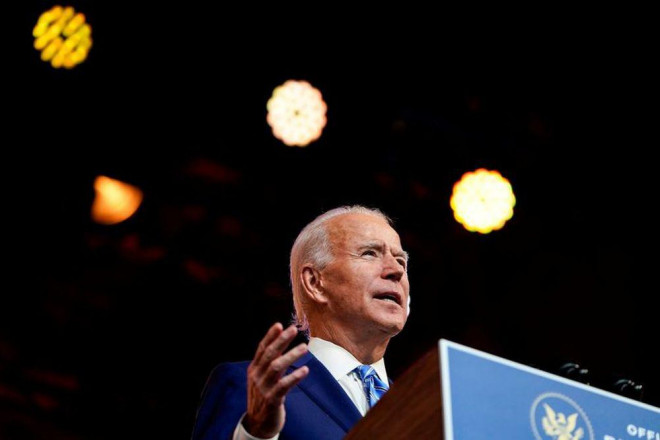 Ông Joe Biden ngày 29-11 đã đưa các nhân viên và cố vấn chủ chốt của ê kíp tranh cử vào đội ngũ truyền thông toàn phụ nữ. Ảnh: Reuters