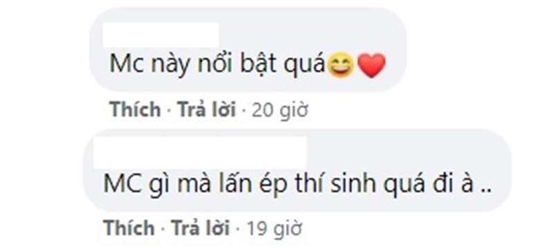 Có người nói MC lấn át thí sinh,&nbsp;sau đó Elly Trần đã đính chính không có ai là thí sinh.