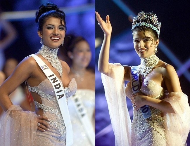 Priyanka Chopra chia sẻ về việc suýt lộ ngực khi đăng quang "Hoa hậu Thế giới 2000". Để tránh lộ hàng cô đã giữ hai tay trước ngực giống như cử chỉ namaste (kiểu chào của người Ấn Độ)
