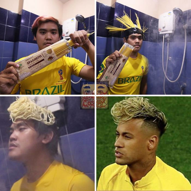 Nhìn có giống &#34;anh em&#34; của Neymar không các bạn?
