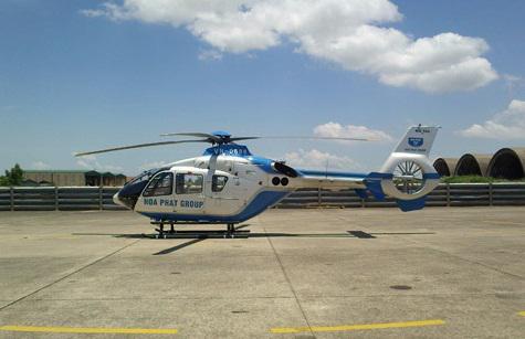 Chiếc trực thăng đầu tiên của Chủ tịch Trần Đình Long. Ảnh: VnExpress