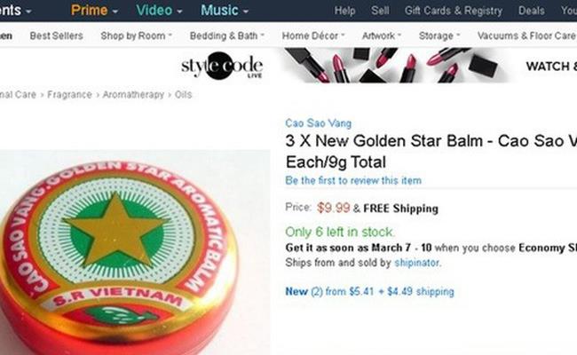 Cao Sao Vàng bán khá chạy trên các website mua bán trực tuyến nổi tiếng và có uy tín trên thế giới như Ebay, Amazon... với mức giá cao gấp vài chục lần so với thị trường Việt. Rất nhiều người Việt đã ngỡ ngàng khi thấy những mức giá này.
