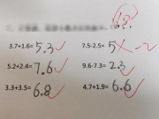 Bạn trẻ - Cuộc sống - Con tính &quot;7,5 - 2,5 = 5&quot; bị gạch sai khiến mẹ bức xúc, lời giải thích của cô giáo gây ngỡ ngàng