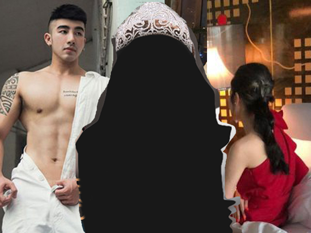 Tú ông Lục Triều Vỹ (trái) cùng một người mẫu bị bắt quả tang đang bán dâm.