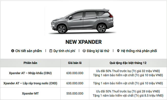 Khách mua xe Mitsubishi Xpander nhận thêm ưu đãi 42 triệu đồng trong tháng 12 - 1