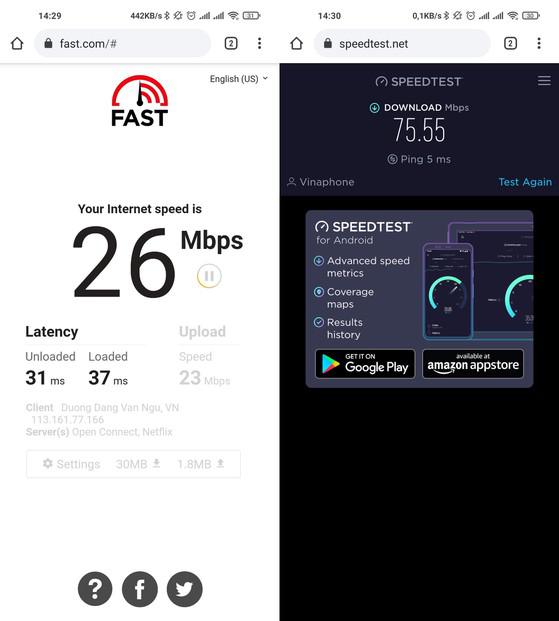Kiểm tra tốc độ Internet đang sử dụng. Ảnh: MINH HOÀNG