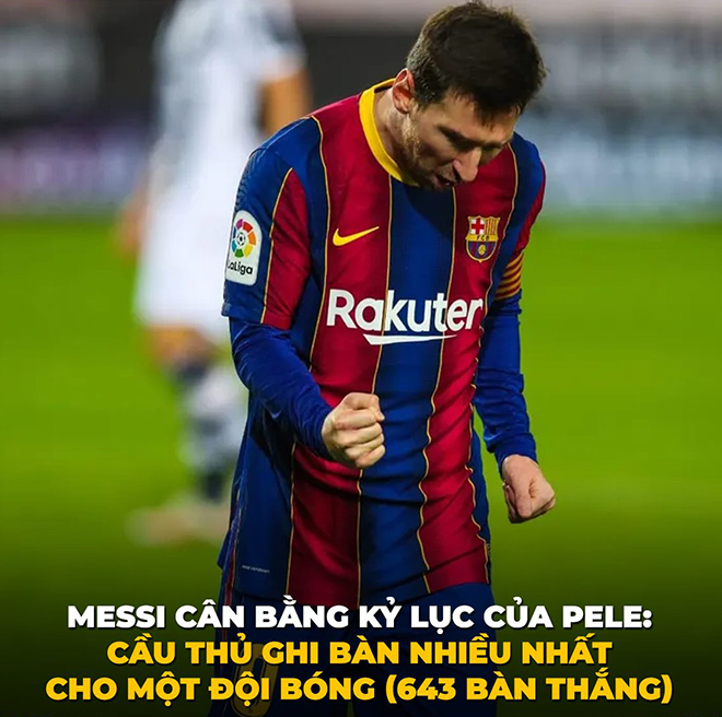 Messi cân bằng kỷ&nbsp;lục của "vua bóng đá" Pele.